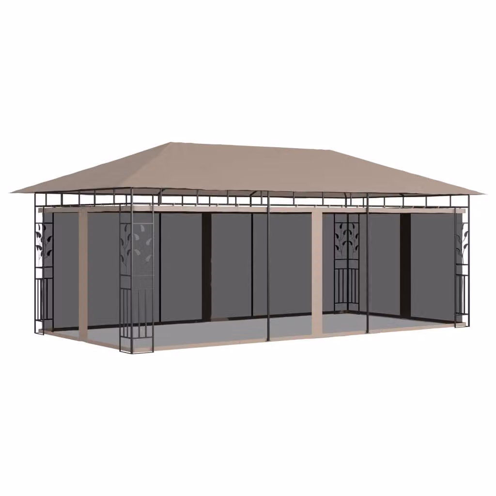 Padiglione con zanzariera 6x3x2,73 m Taupe 180 g/m²
