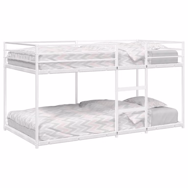 Letto a castello in metallo vidaXL per bambini, colore bianco, L/P/H: 200 x 80 x 188,5 cm