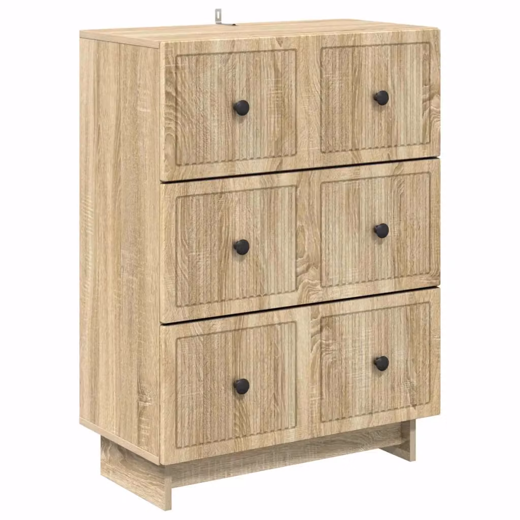 Mobile con Cassetti vidaXL in Legno e Metallo, Marrone e Beige, L 66 x P 34,5 x H 90 cm – 2