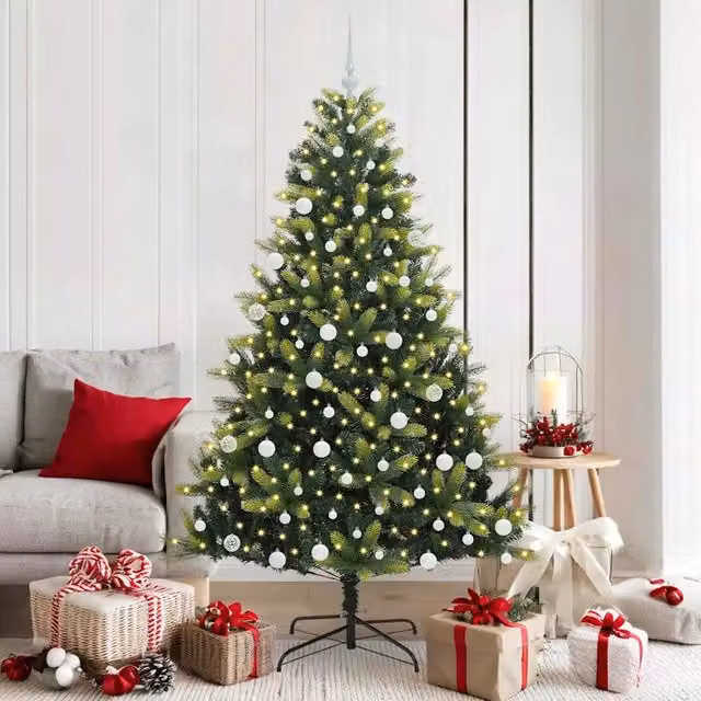 Albero di Natale artificiale verde con LED luce bianca calda vidaXL H: 180 cm – 1