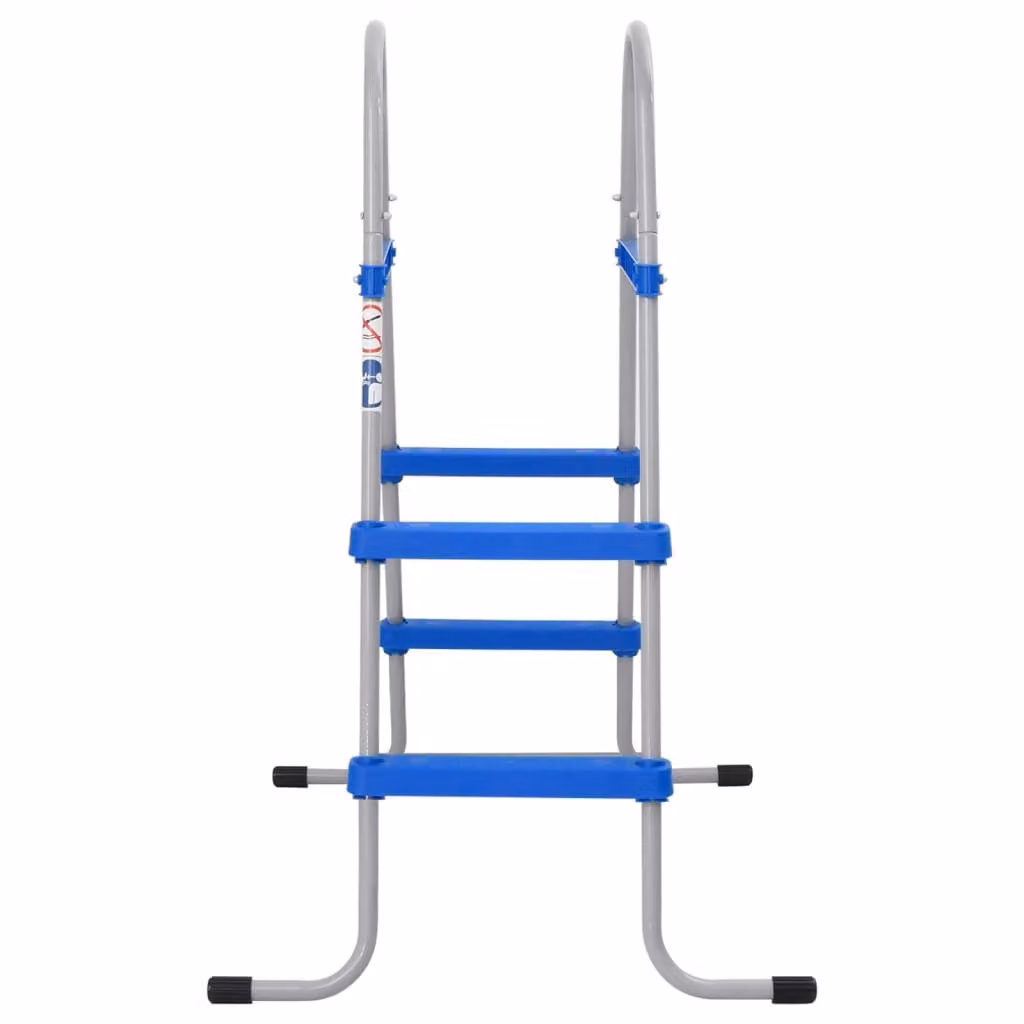 vidaXL Scala per piscine fuori terra 84 cm in acciaio e plastica