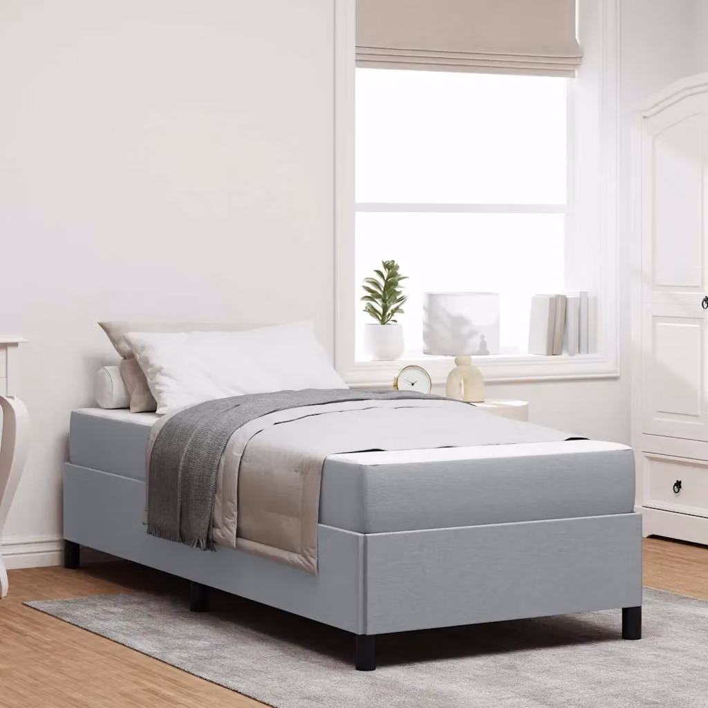 Letto a molle vidaXL con materasso in tessuto grigio, L/P: 190 x 90 cm – 1