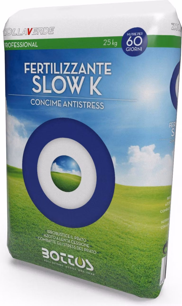 Bottos Slow K 13-5-20 + 2 MgO - Fertilizzante per prato da 25 Kg