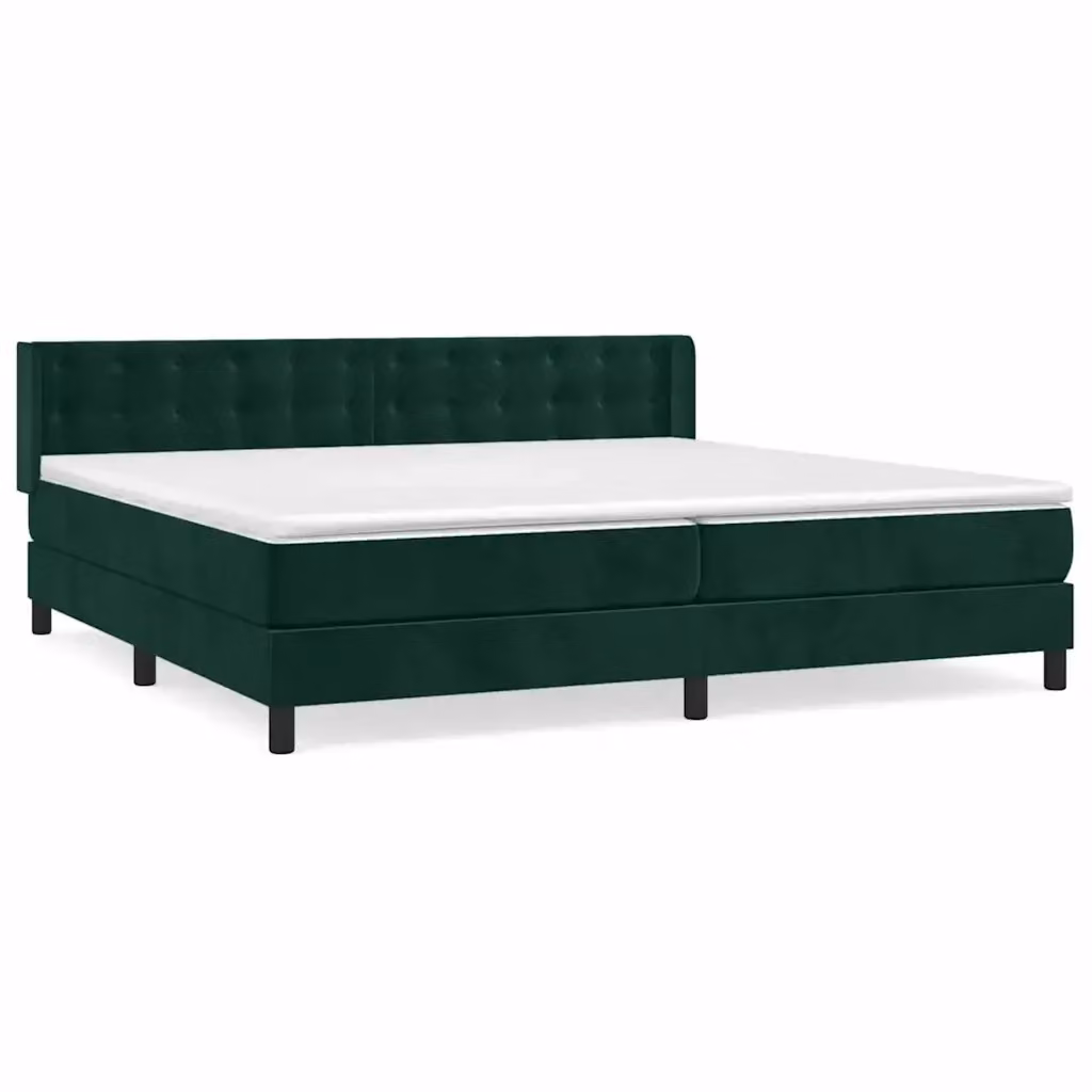 Letto Ibrido vidaXL con Struttura in Legno di Larice e Rivestimento in Velluto Verde e Bianco L/P/H: 200 x 200 x 25 cm – 2