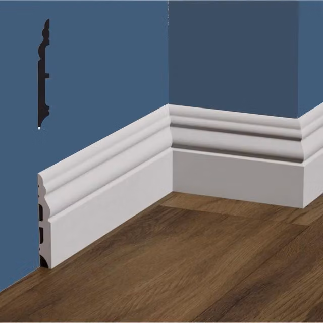 Battiscopa DUCALE in polimeri FeelingWood-HD ETERNAL PARQUET Bianco L: 127 mm, H: 14 mm