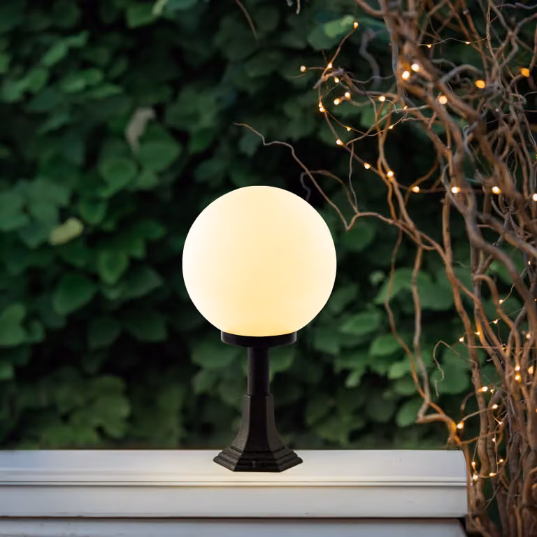 Opviq, GLORIA-14087-25-B, Lampada da terra per esterni, nera, CORPO IN PLASTICA, 25 x 25 x 53 cm