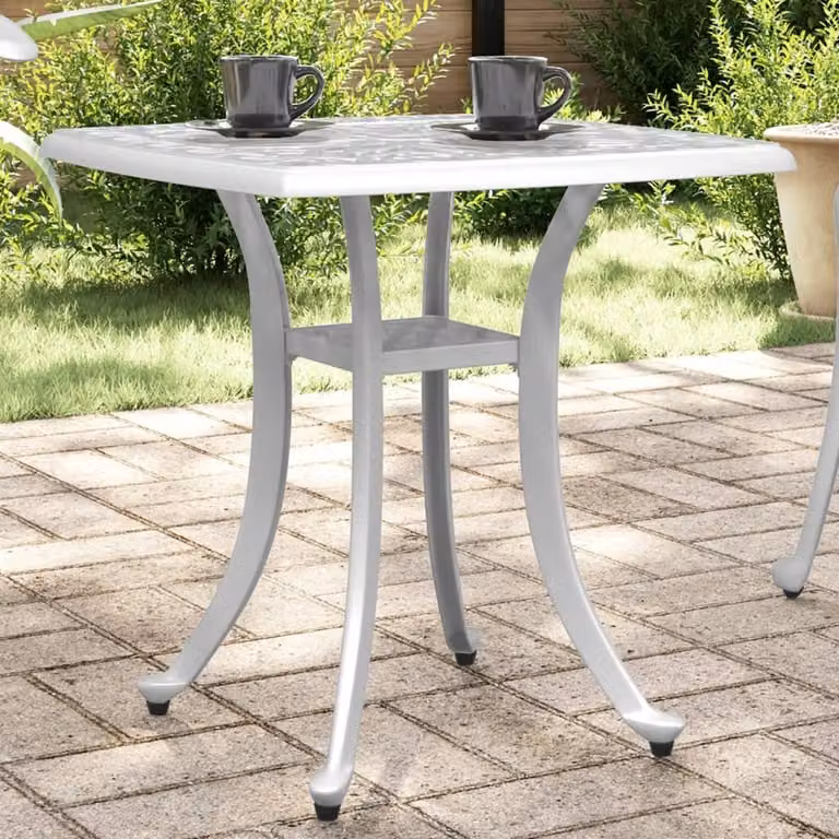 Maison Exclusive - Tavolo da giardino bianco, 53x53x53 cm, in alluminio pressofuso