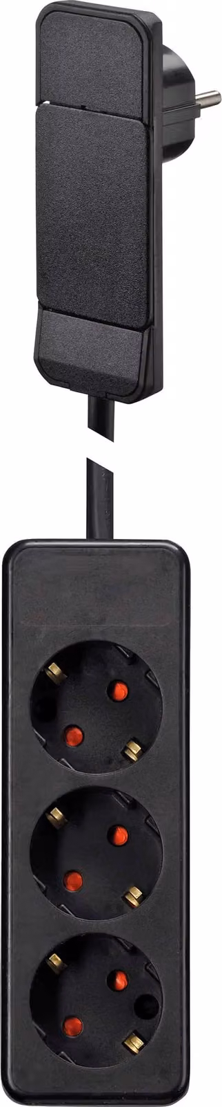 NVB 104551 Presa multipla senza interruttore Spina piatta nera 1 pz