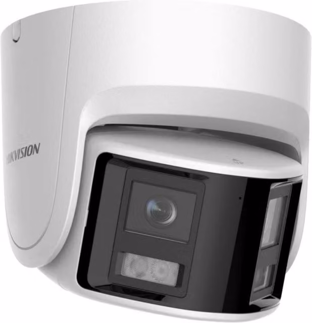 Telecamera di sorveglianza panoramica Hikvision DS-2CD2346G2P-ISU/SL AcuSense Turret da 4MP bianca