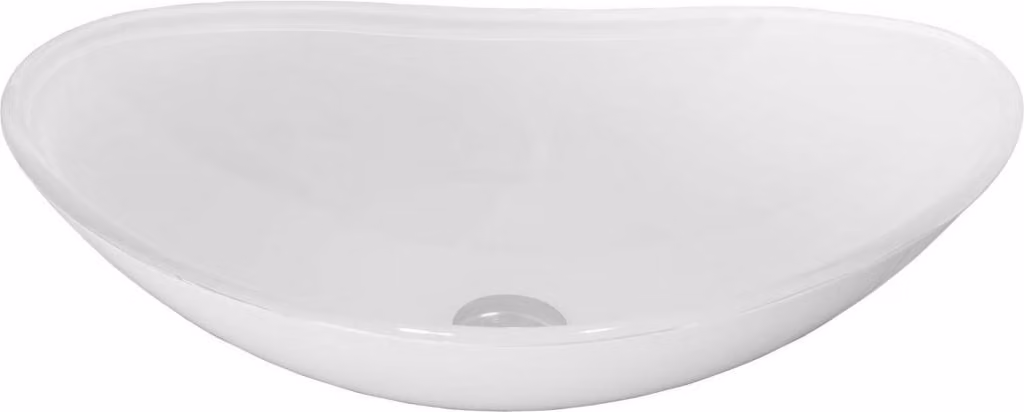 Mexen Sonia lavabo da appoggio in vetro 54 x 37 cm, bianco - 24145430