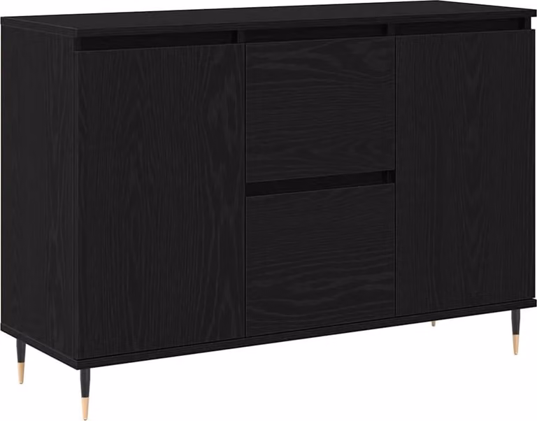 Credenza Rovere Nero 101,5 x 35 x 70 cm Legno multistrato