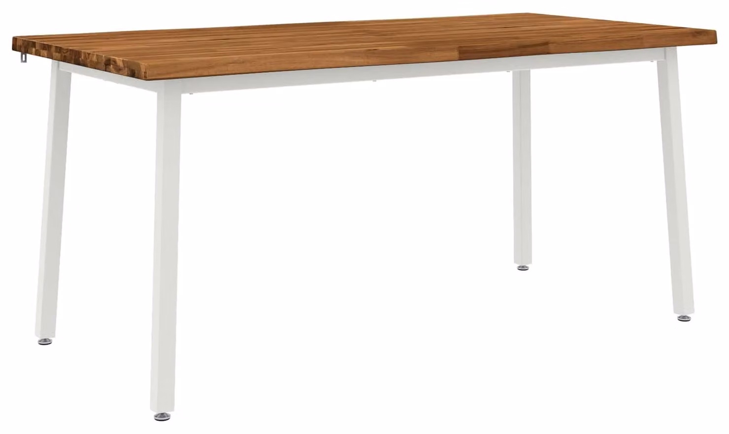 Tavolo da pranzo con piano in legno massello ad effetto "live edge", dimensioni 160 x 90 x 75 cm, acacia, finitura naturale
