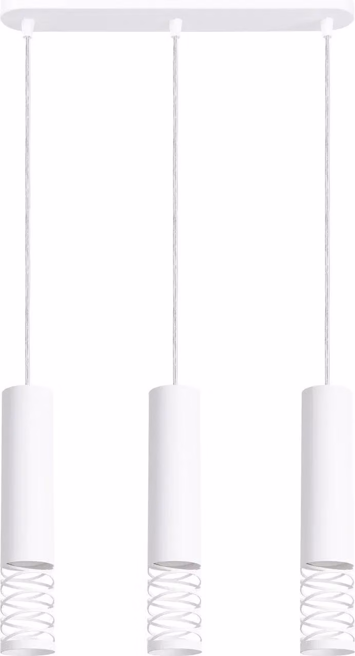 Lampada a sospensione LAMI 3L bianco 3xGU10 10W acciaio 125x6x40cm Sollux Lighting