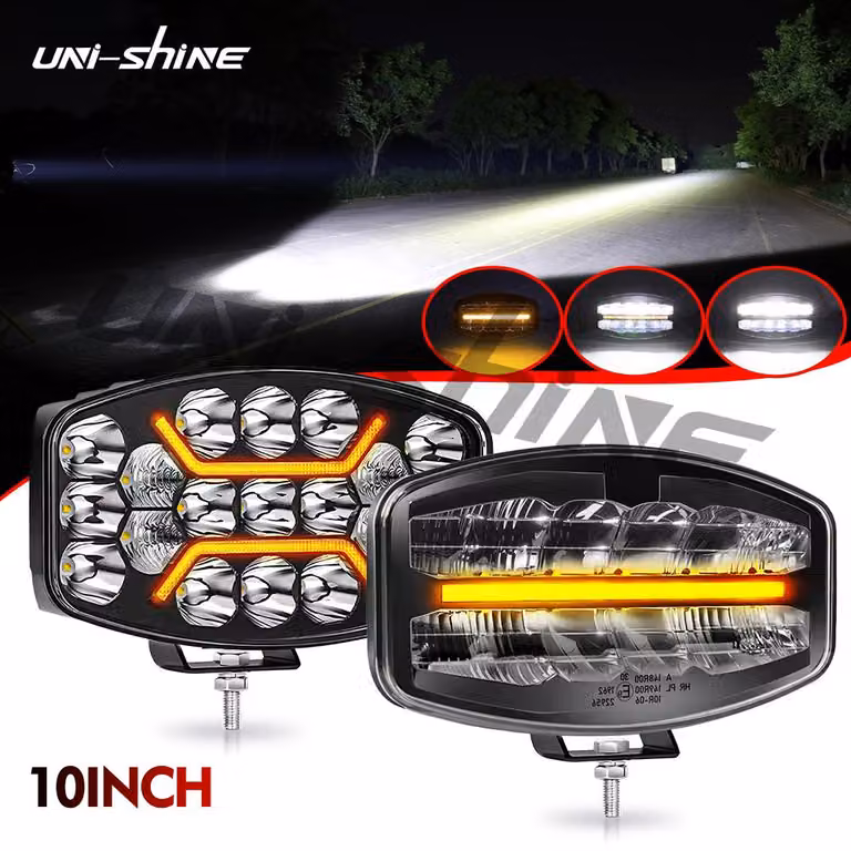 Lampada a LED ovale per illuminazione da lavoro - 10 pollici - 300 W - Grado di protezione IP68 (impermeabile)