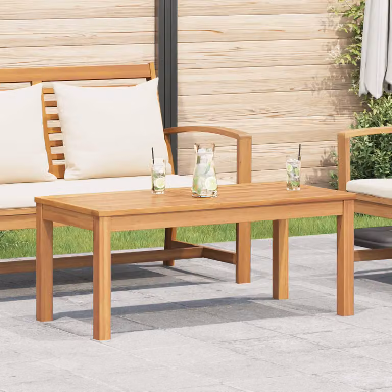 vidaXL Tavolo da giardino in legno di teak solido Marrone L 95 x P 45 x H 40 cm