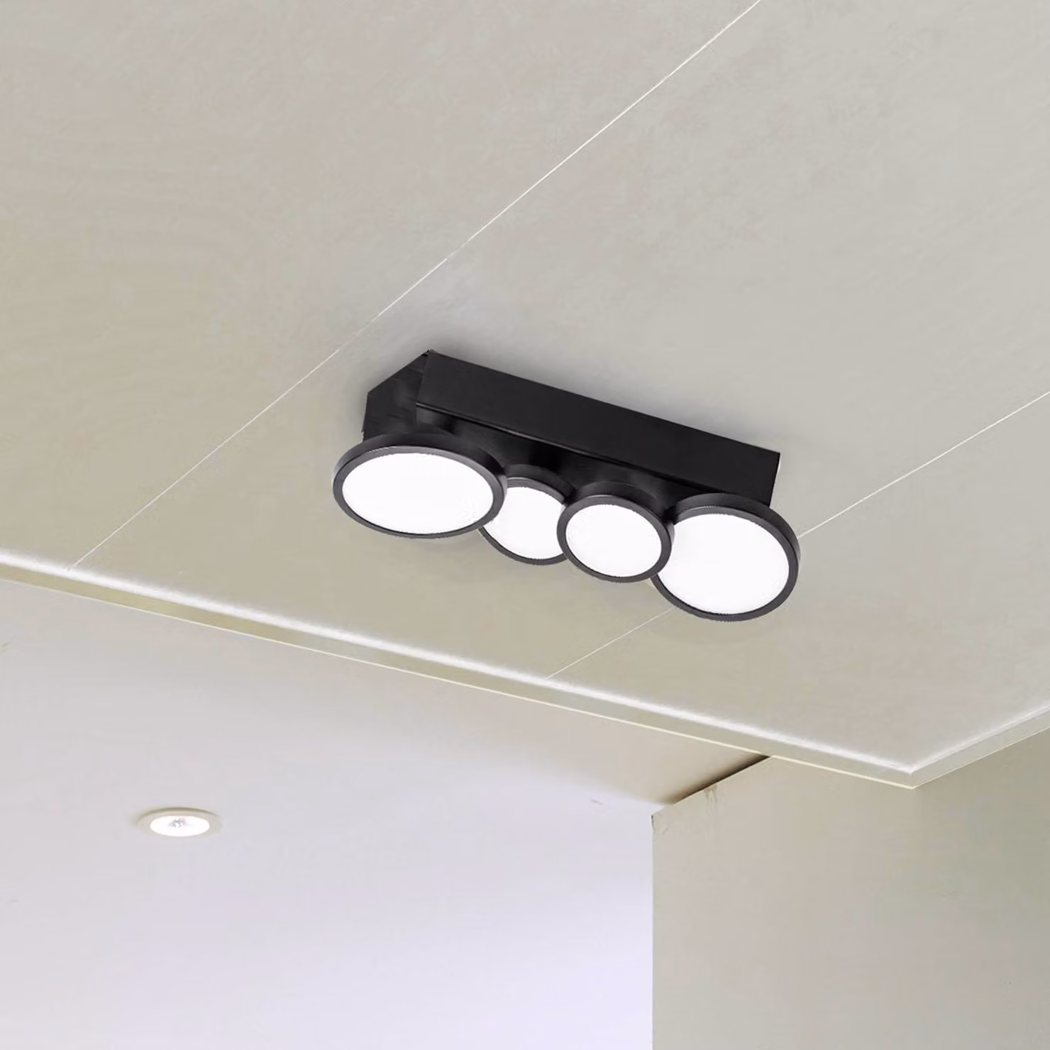 LIGHTME Plafoniera Aqua, Nero, Bagno, Metallo, Moderno, Plafoniera