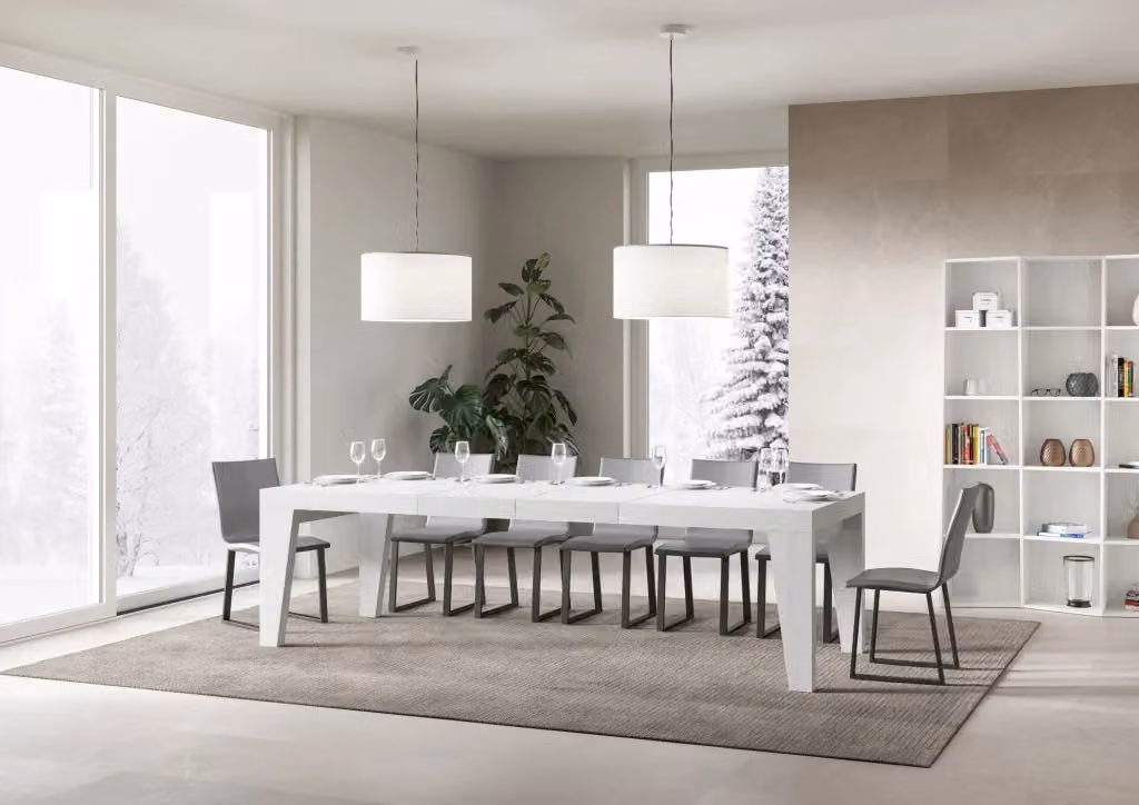 Tavolo allungabile moderno Naxor Premium Bs Com bianco frassino L: 90 cm, P: 200-460 cm – 2