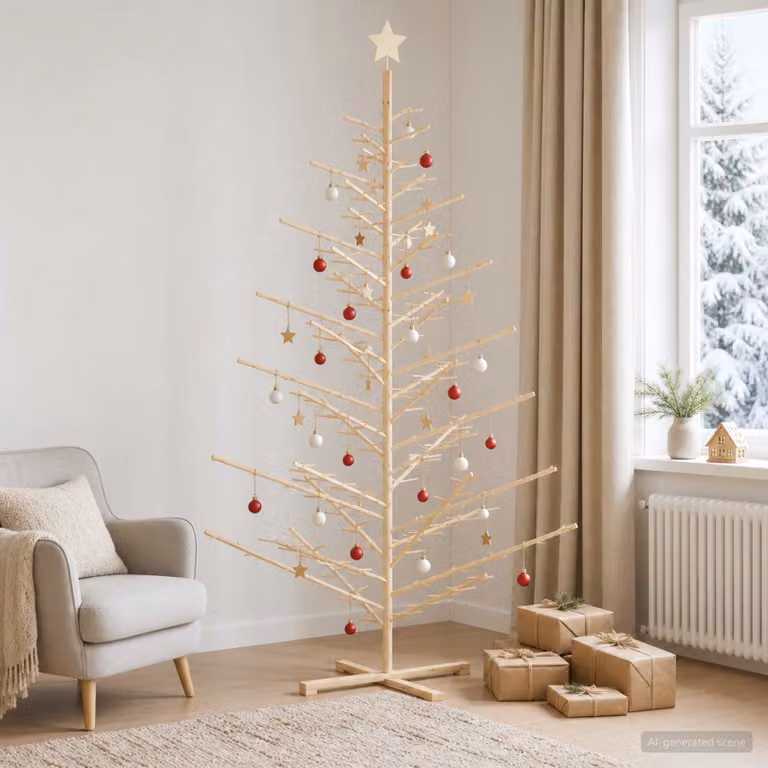 vidaXL Albero di Natale in legno KOTKA 240 cm Legno Massello di Pino
