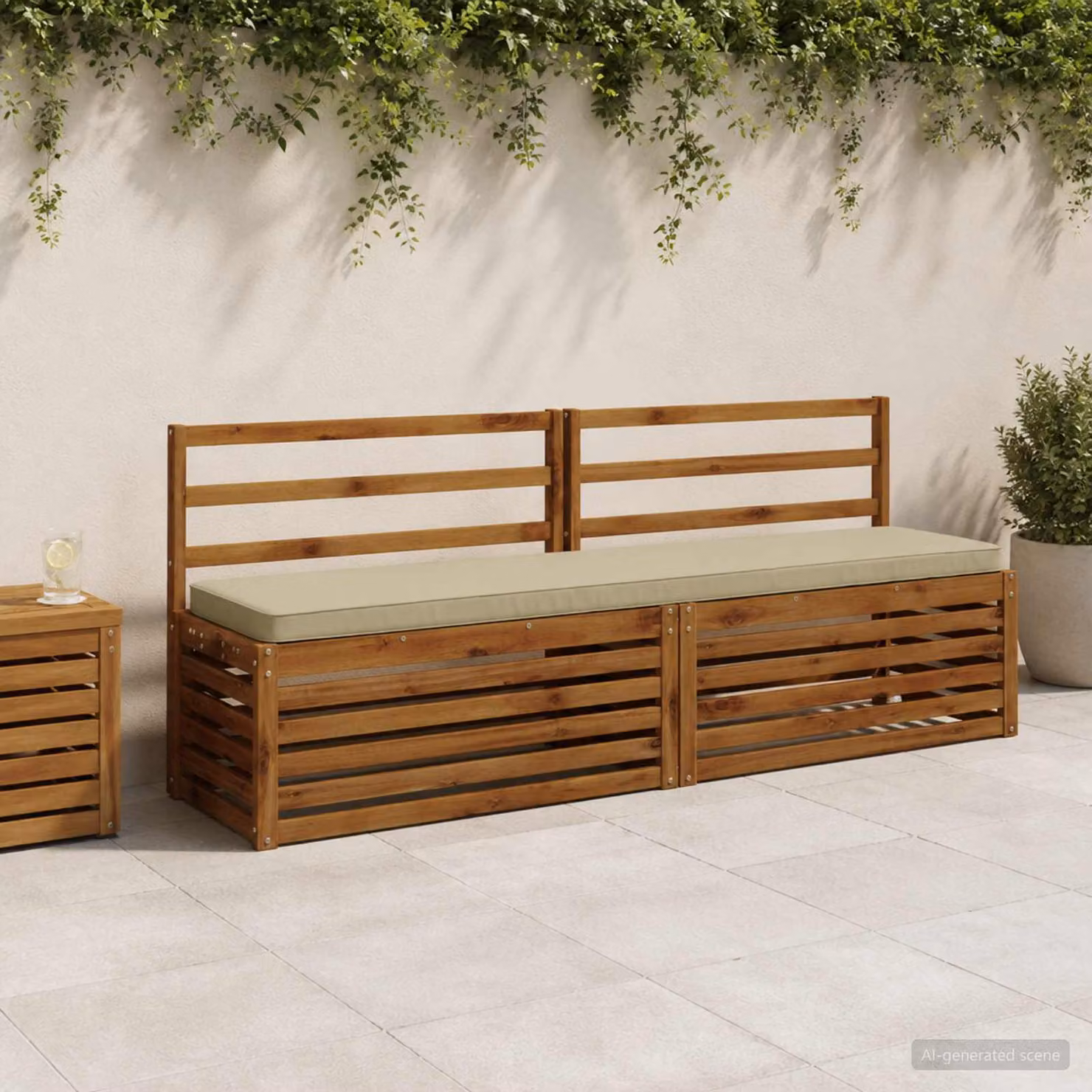 Cuscino per Panchina vidaXL VUGHT in Poliestere, Rivestimento Lavabile e Resistente ai Raggi UV, Disponibile in Verde o Beige