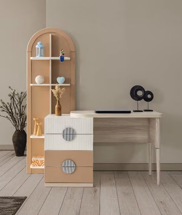 Schreibtisch Elegant Schubladen Stilvolles Design Funktionales Arbeiten Büro