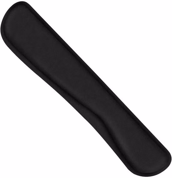 Supporto ergonomico per tastiera, supporto per scrivania da computer, 46 x 8,5 cm, supporto per scrivania da computer con cuscino, protezione anti-scivolo, schiuma memory, senza cuciture, antiscivolo, nero