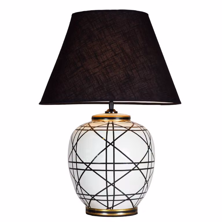PR Home Lampada da tavolo New York, Soggiorno / Sala da pranzo, Tessuto / Stoffa / Seta, Lampada da tavolo