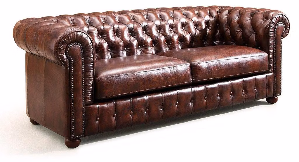 Chesterfield Sofa 2 Sitzer Kunstleder Polster Design Luxus Couch Klassische Sofa
