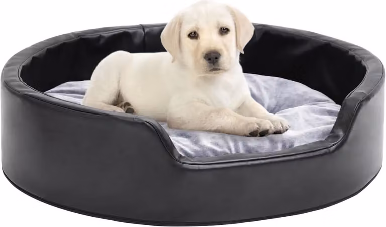 The Living Store letto per cani nero-grigio 69x59x19 cm in peluche e Pelle finta