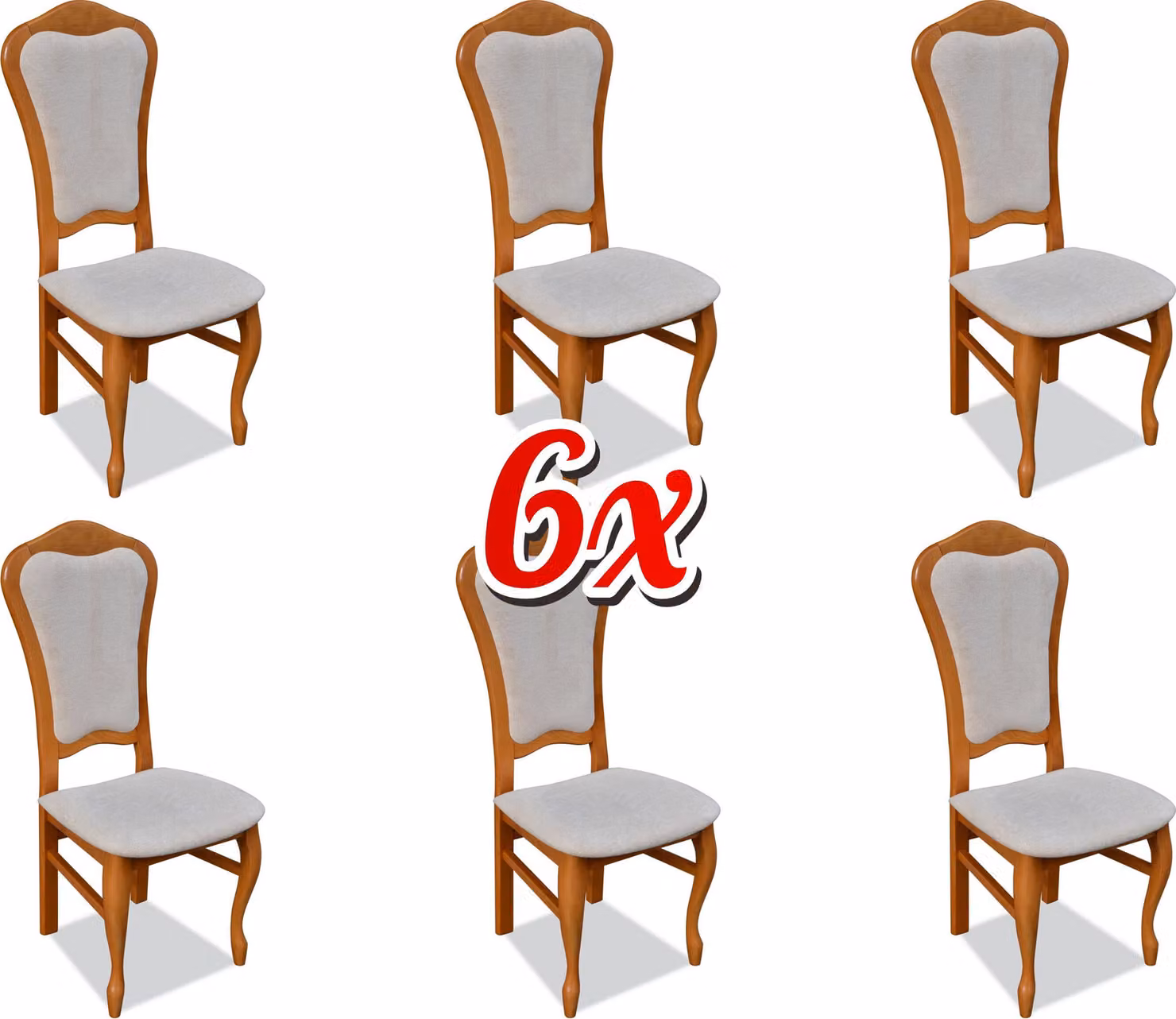 Essgruppe Stühle 6x Sitz Polster Set Gruppe Lehn Stuhl Restaurant Industrie