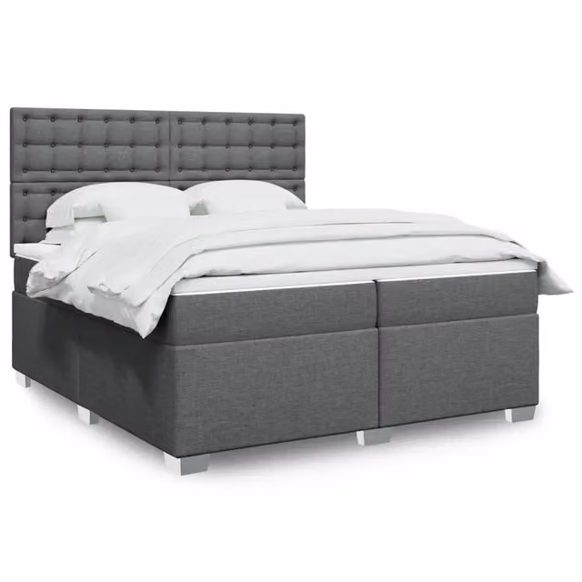 Letto Ibrido vidaXL con Materasso e Struttura in Legno di Pino, Grigio e Bianco, L/P: 200 x 200 cm