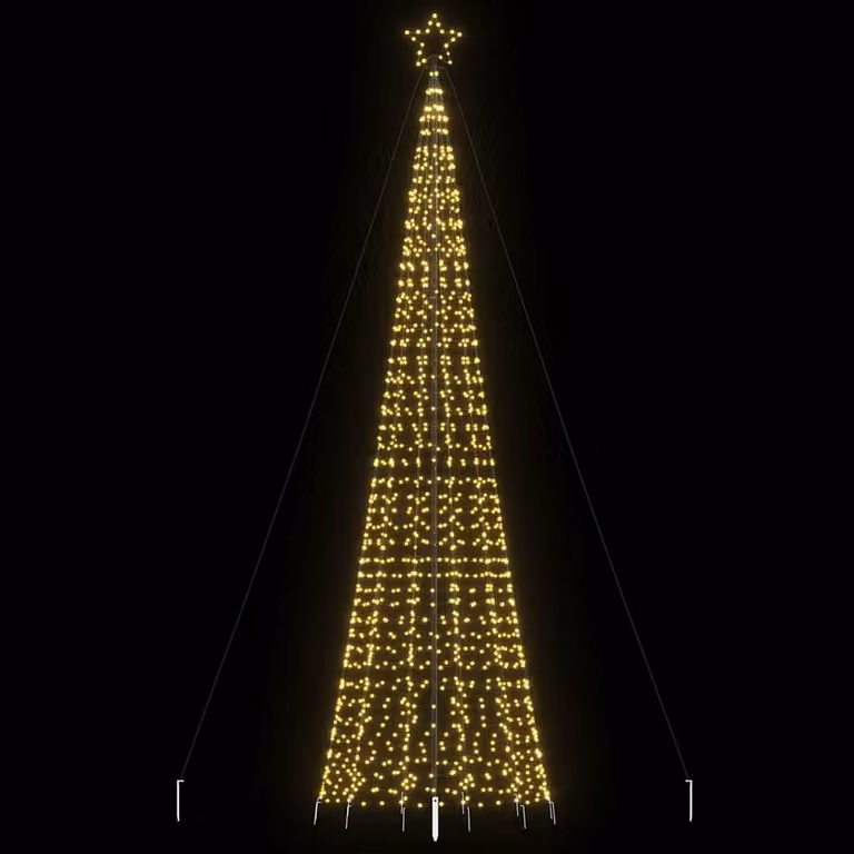 Albero di Natale a LED vidaXL con 1534 luci bianco caldo, verde, altezza: 500 cm