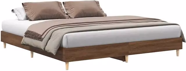 Letto matrimoniale | Letto per adulti | Giroletto senza Materasso Rovere Marrone 200x200 cm Truciolato