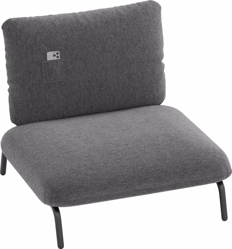Sedia lounge COSTWAY, sedia imbottita con seduta ampia e profonda, reclinabile fino a 250 kg, poltrona per soggiorno, camera da letto, ufficio, 92x97x82 cm, grigio