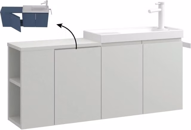 Mobile lavabo "Ferla 110" - 110 x 22 x 45 cm - Cashmere opaco