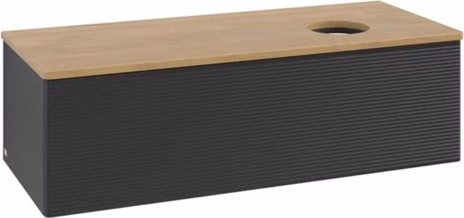 Mobiletto V&B con struttura frontale, con illuminazione Antao 120x36x50cm, WBP hon. Oa, bla m Lac