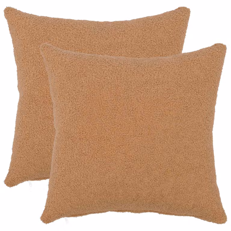Set di 2 federe vidaXL HEERLEN in tessuto bouclé beige, L 45 x P 45 cm