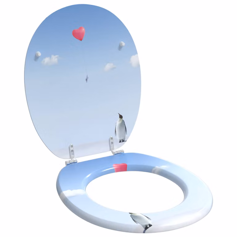 Sedile per WC blu in legno ingegnerizzato vidaXL 44 x 38 cm