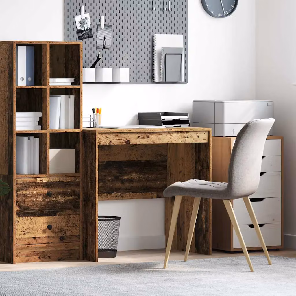 Scrivania vidaXL in legno marrone con design minimalista L: 80 cm, P: 50 cm, H: 76 cm