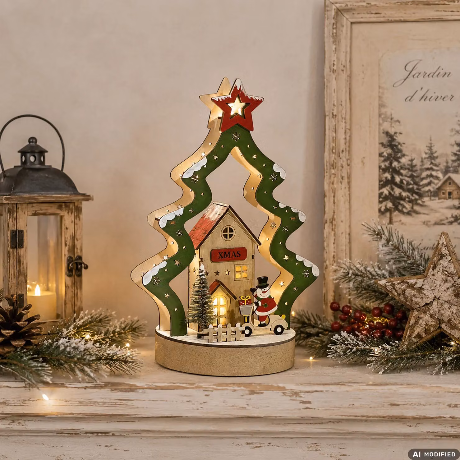 Decorazione Natalizia Luminosa Vestiamo Casa Gran Natale con Casetta LED Bianco Caldo Altezza: 26 cm – 2