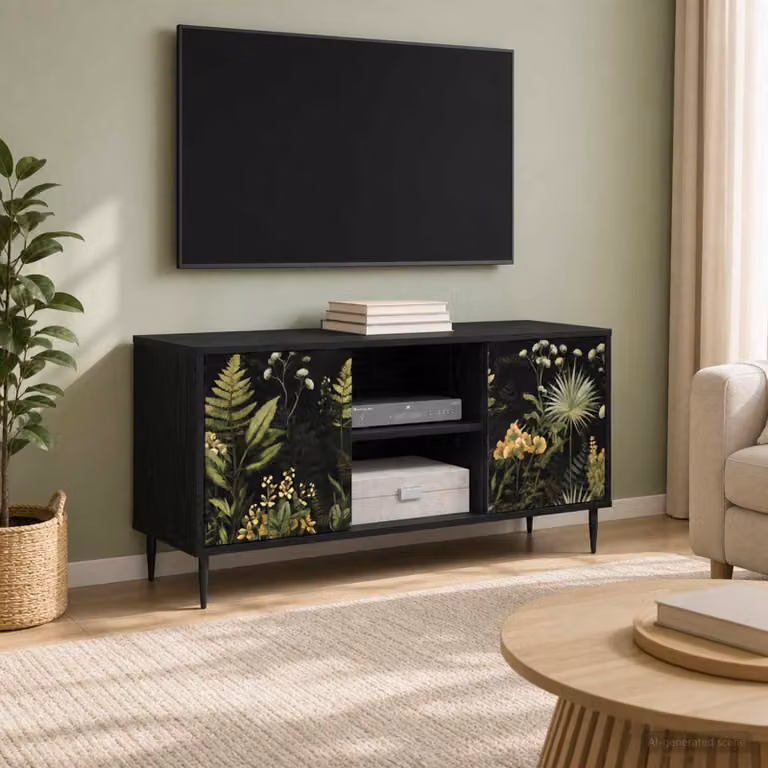 Mobile TV vidaXL RHENEN in Rovere Nero, L 102 x P 33 x H 51 cm
