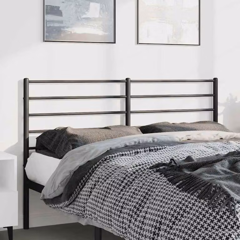 Testiera di ricambio vidaXL in metallo nero laccato, Larghezza: 142 cm