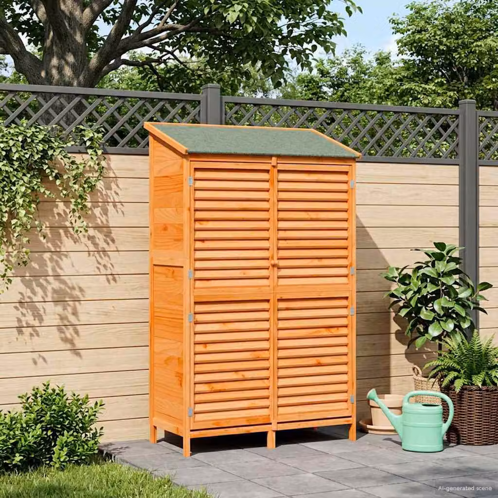 Capanno da Giardino vidaXL Marrone con Finestra e Stile Rustico L: 106 cm, P: 56 cm, H: 176,5 cm