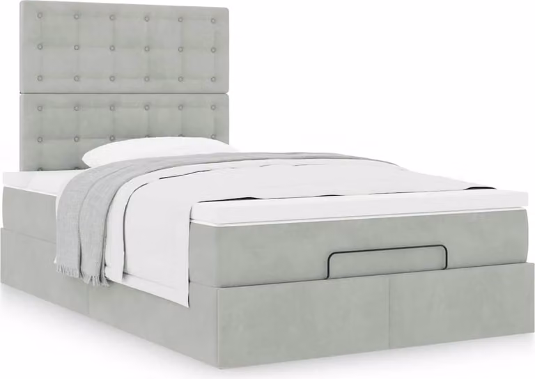 Struttura Letto Pouf con Materassi 120x190 cm Velluto