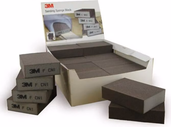 3M Spugna abrasiva HI-FL L100xW68mm mediamente dura/rivestita su quattro lati.
