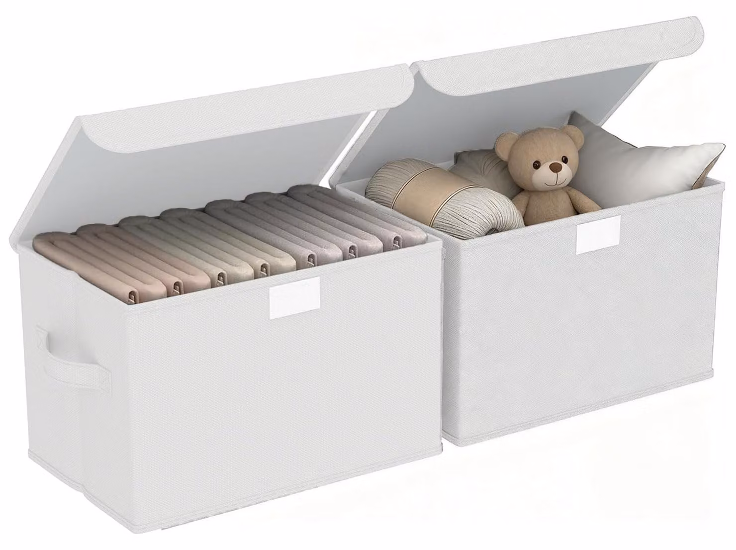 Set di 2 scatole pieghevoli con coperchio - Ideali per abbigliamento e giocattoli