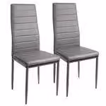 Set di sedie da pranzo, disponibili in confezioni da 2, 4, 6 o 8 pezzi. Sedie per cucina e soggiorno, rivestite in ecopelle, colore: grigio; confezione: 2 pezzi
