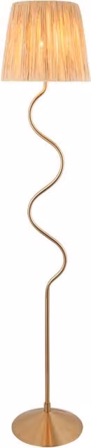 Lampada da terra boho Wriggle ottone rafia E27 Endon
