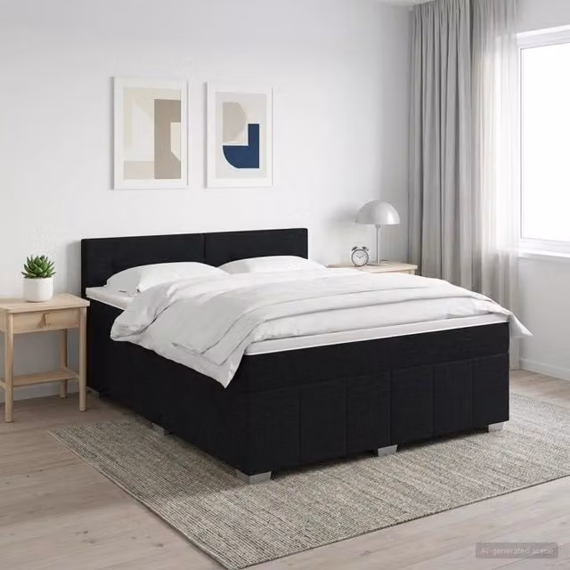 Letto box spring con materasso ibrido vidaXL Nero L/P: 140 x 190 cm – 1