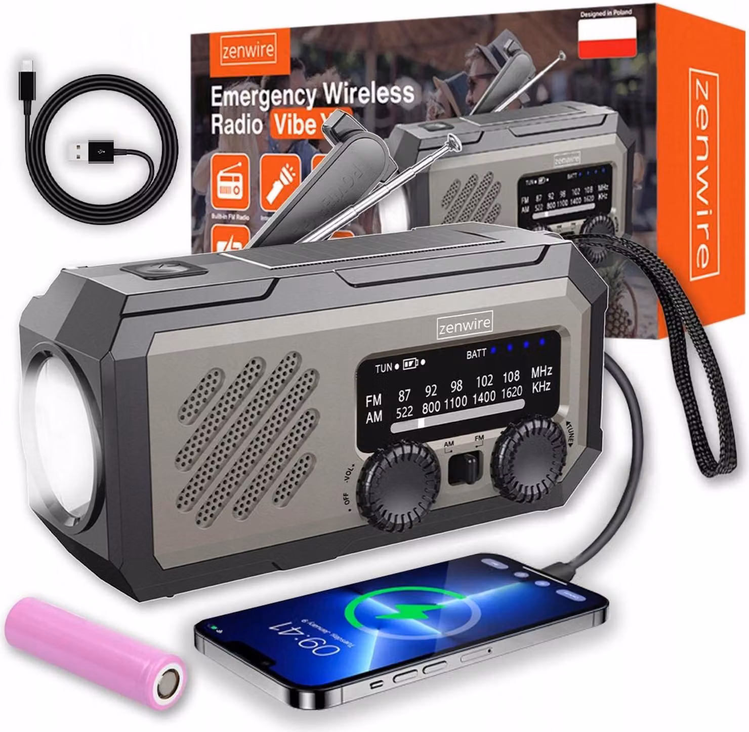 Mini radio portatile - radio solare - radio di emergenza - radio da cantiere - radio a manovella - radio a batteria - power bank