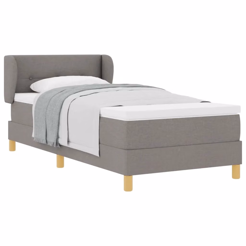Letto a molle con testiera Talpa vidaXL in tessuto beige o grigio, L/P/H: 200 x 90 x 93 cm – 2